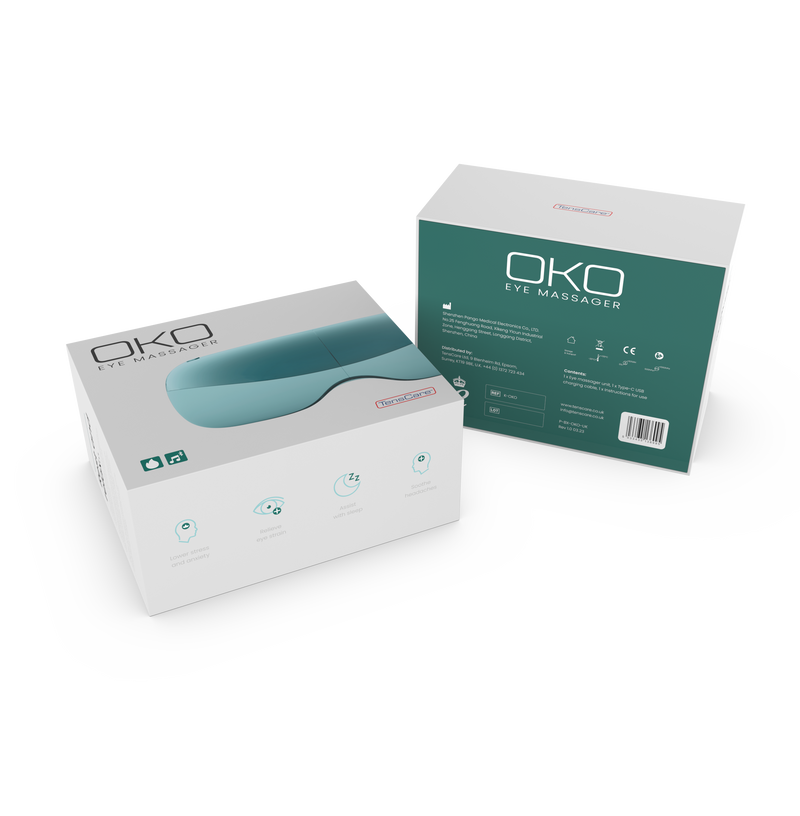 Oko Eye Massager - Relieve Eye Fatigue and Promote Relaxation with Air Pressure, Vibration and Hot Compress