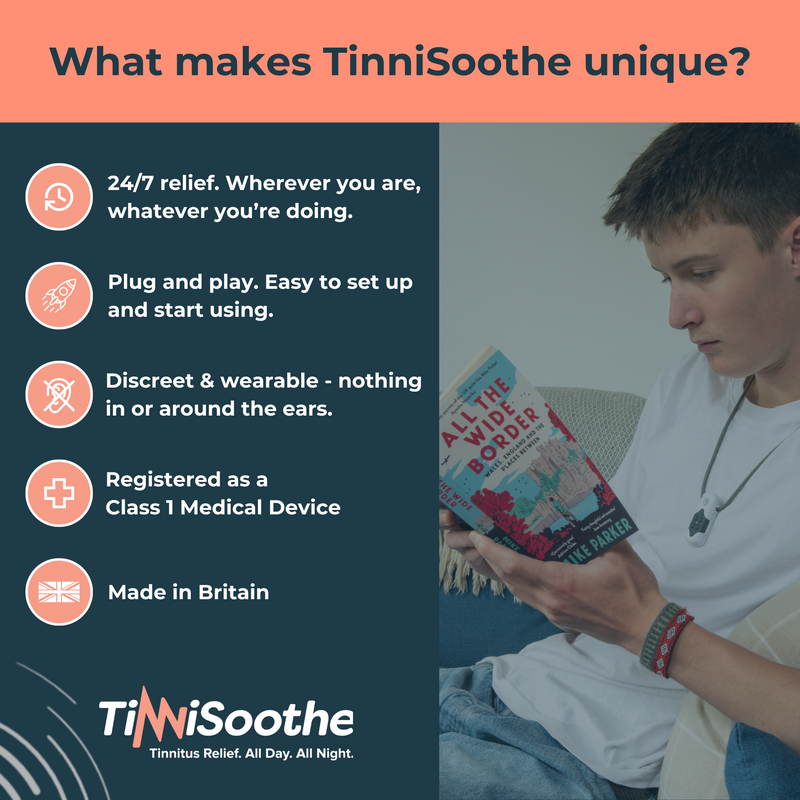 TinniSoothe - Wearable White Noise Therapy for Tinnitus Relief