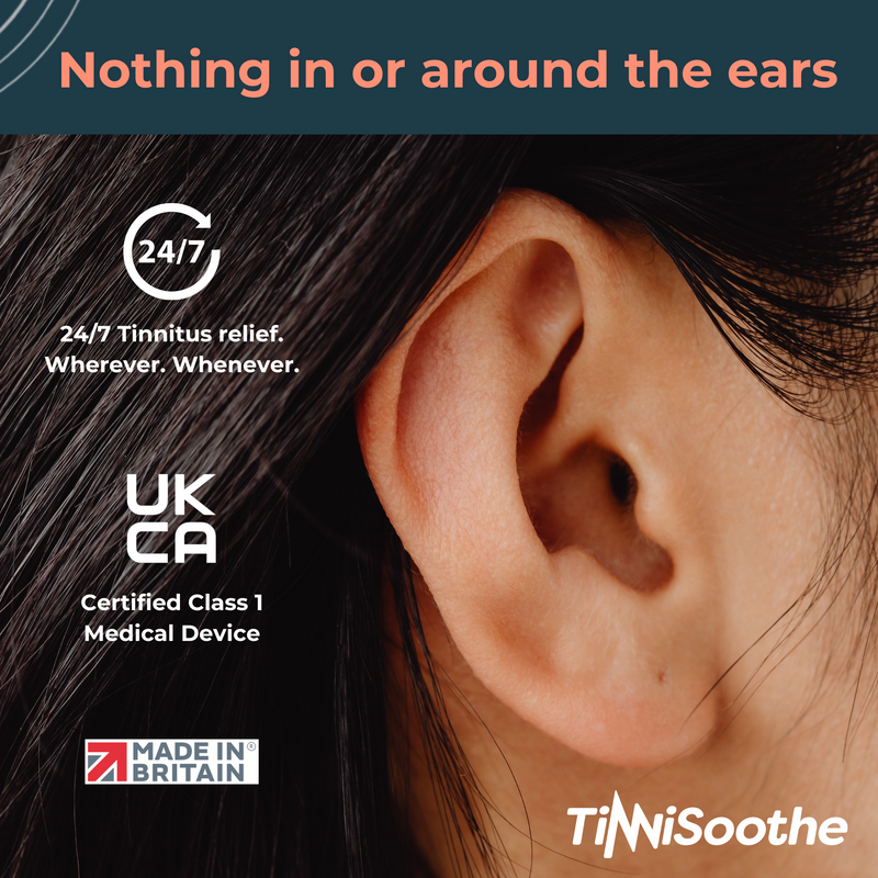 TinniSoothe - Wearable White Noise Therapy for Tinnitus Relief